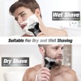 thumbnail image 4 of Electric Shaver Razor Cordless Beard Trimmer for Men Nose Hair Trimmer 3 in 1 Trimmer Grooming Kit Plus 1 Facial Cleansing Brush Waterproof USB Rechargeable Dry Wet, 4 of 6