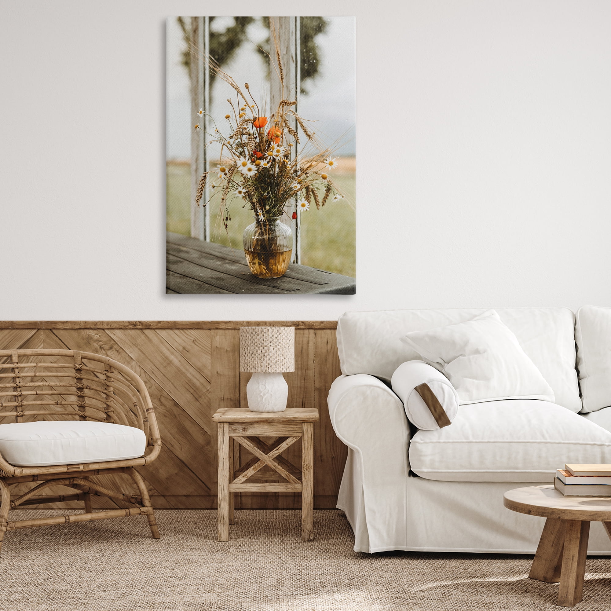 Stupell Industries Bouquet with Window View Plants & Flowers Photography Wrapped Canvas Art Print Wall Art, 30 x 45