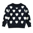 thumbnail image 2 of BLTIBY Toddler Baby Girls Valentine's Day Sweater Sweatshirts Autumn Winter Heart Printed Infant Pullover Crewneck Blouse Long Sleeve Top Shirts Fashion Casual Clothes Black 18-24 Months, 2 of 4