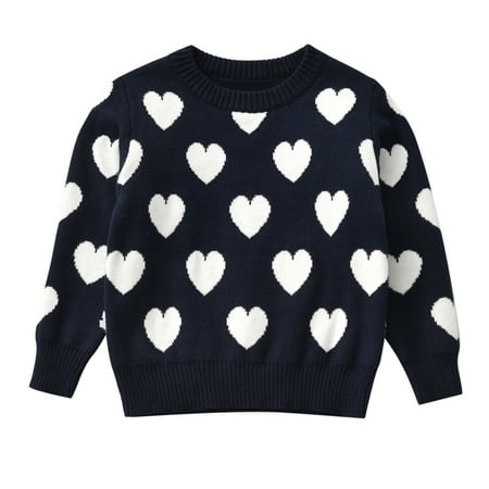 

AIMAOMI Baby Kids Girls Boys Valentin Love Heart Print Knit Pullover Sweater Tops H