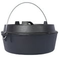 thumbnail image 2 of Pre-Seasoned Cast Iron Dutch Oven With Skillet Lid 6 Quart Heavy Duty Outdoor Cooking Pot For Camping Fireplace BBQ And Baking Includes Durable Iron Pot Rack, 2 of 13
