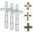 thumbnail image 6 of RENACLIPY Wire Cross Wreath Set of 3 Green Simple Design Christmas Decorations for Home Business Holiday Display, 6 of 6