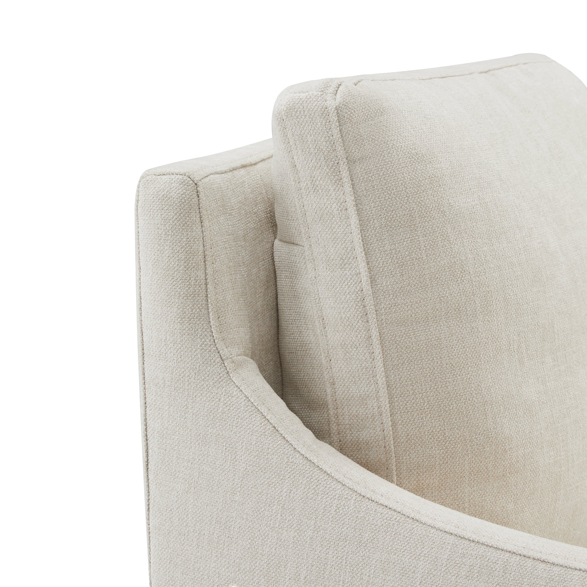 CHITA Dining Arm Chair with Caster Wheels for Kitchen Fabric Upholstered Dining Room Chair, Linen