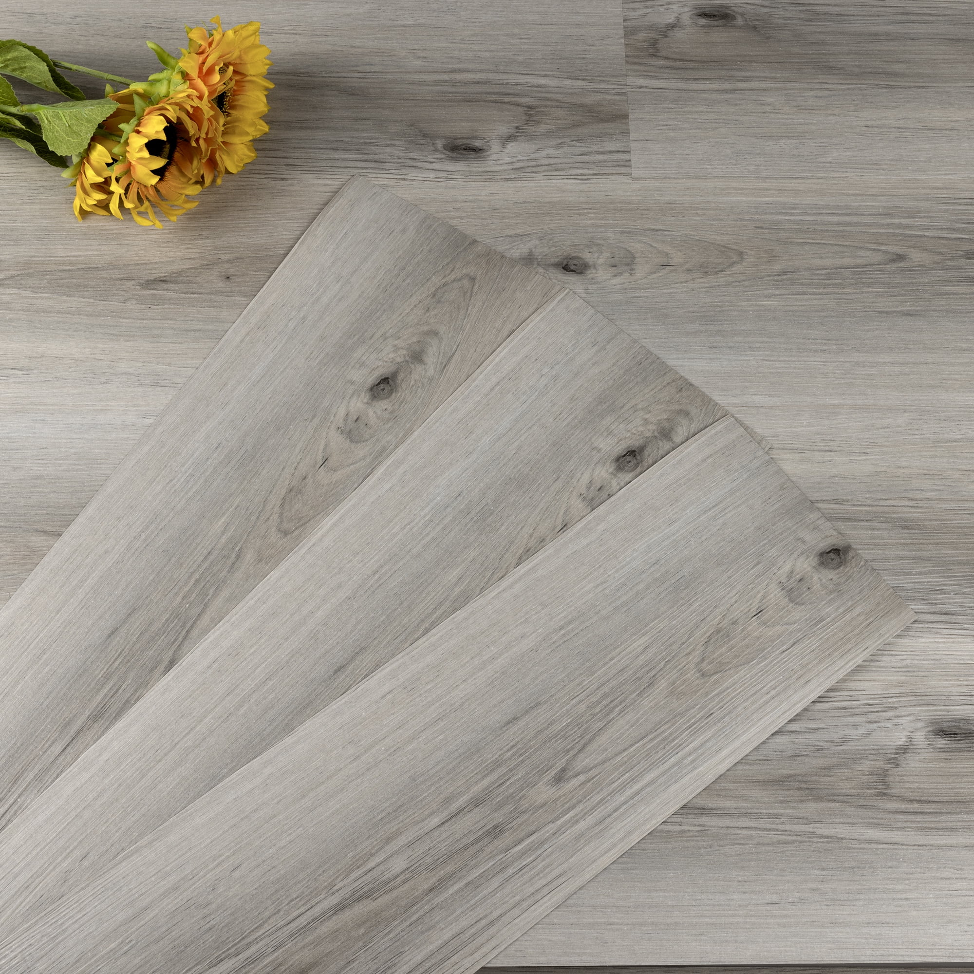 (4 pack) UMIGGEE Vinyl Flooring 6"x36"(10-pcs) Natural Wood-Look Peel and Stick Flooring Tiles Self-Adhesive Floor Tile DIY Grain Feel for Kitchen Dinning Room Bedroom Home Decoration (Cover 15 Sq. ft)
