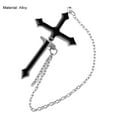 thumbnail image 7 of UDIYO 1Pc Earring Chain Stylish Cross Design Non-allergic Decorative Delicate Dangle Earrings for Daily Life, 7 of 7