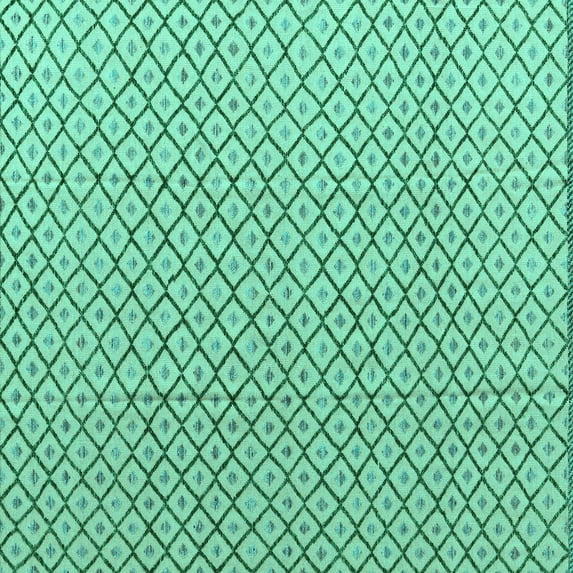 Ahgly Company Indoor Square Solid Turquoise Blue Modern Area Rugs, 5' Square