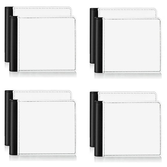 8Pack Sublimation Wallet Leather Blank Heat Transfer Sublimation Wallets Bank for Men Gift Office Travel