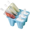 thumbnail image 1 of Popsicle Molds 6 Pieces Silicone Ice Pop Molds Popsicle Mold Reusable Easy Release Ice Pop Maker, 1 of 6