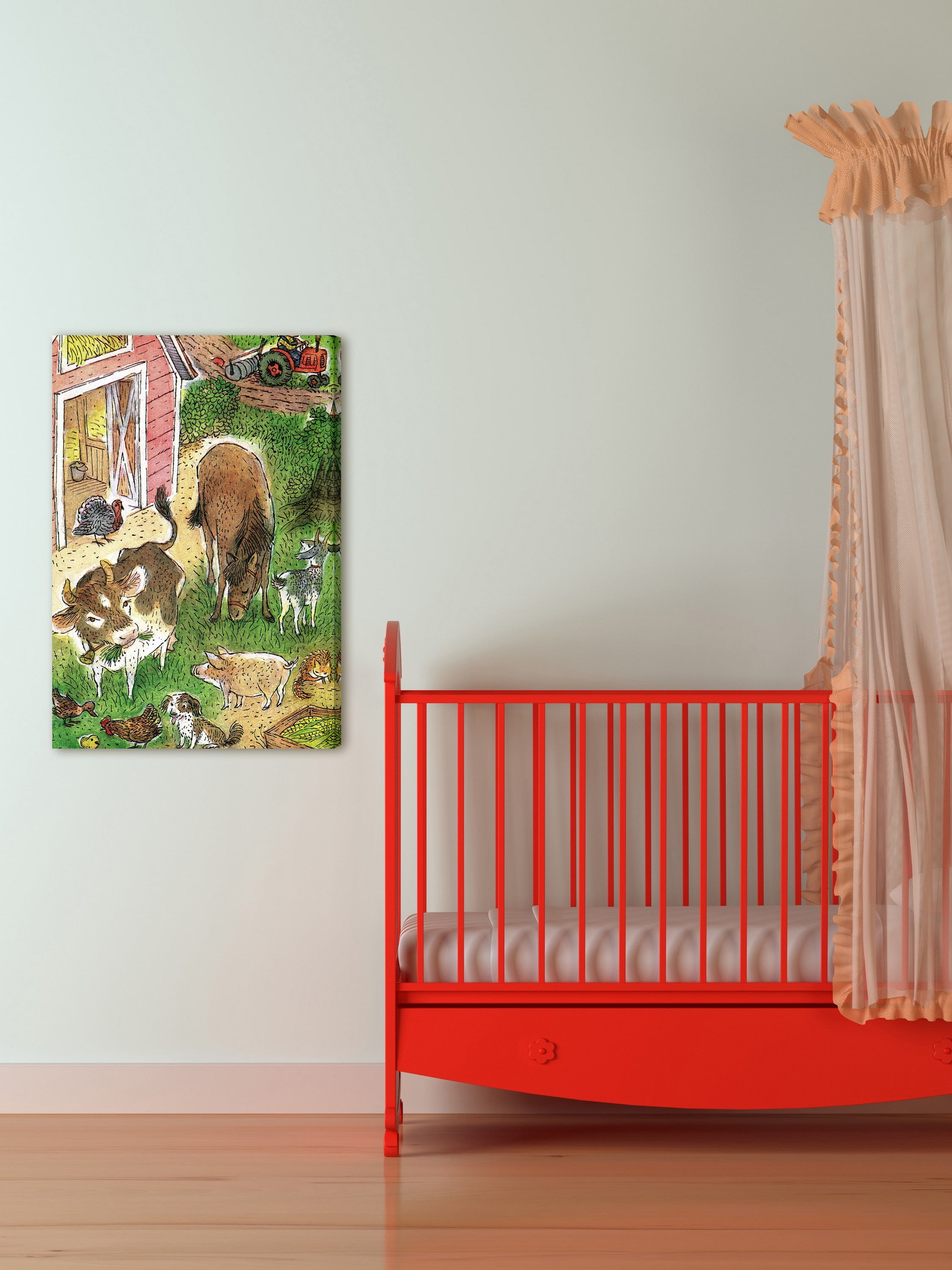 "Farm Animals" Painting Print on Wrapped Canvas