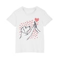 thumbnail image 2 of Sakmal White Kids Clothes Cotton Crew Neck Floral Short Sleeve 3-7y Daily Life Tee For Kids, 2 of 5