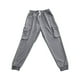thumbnail image 4 of Pantalones largos para hombre, informales, a la moda, transpirables, con cintura elástica y múltiples bolsillos, pantalones cargo con cierre de velcro, pantalones de rayón para hombre., 4 of 9