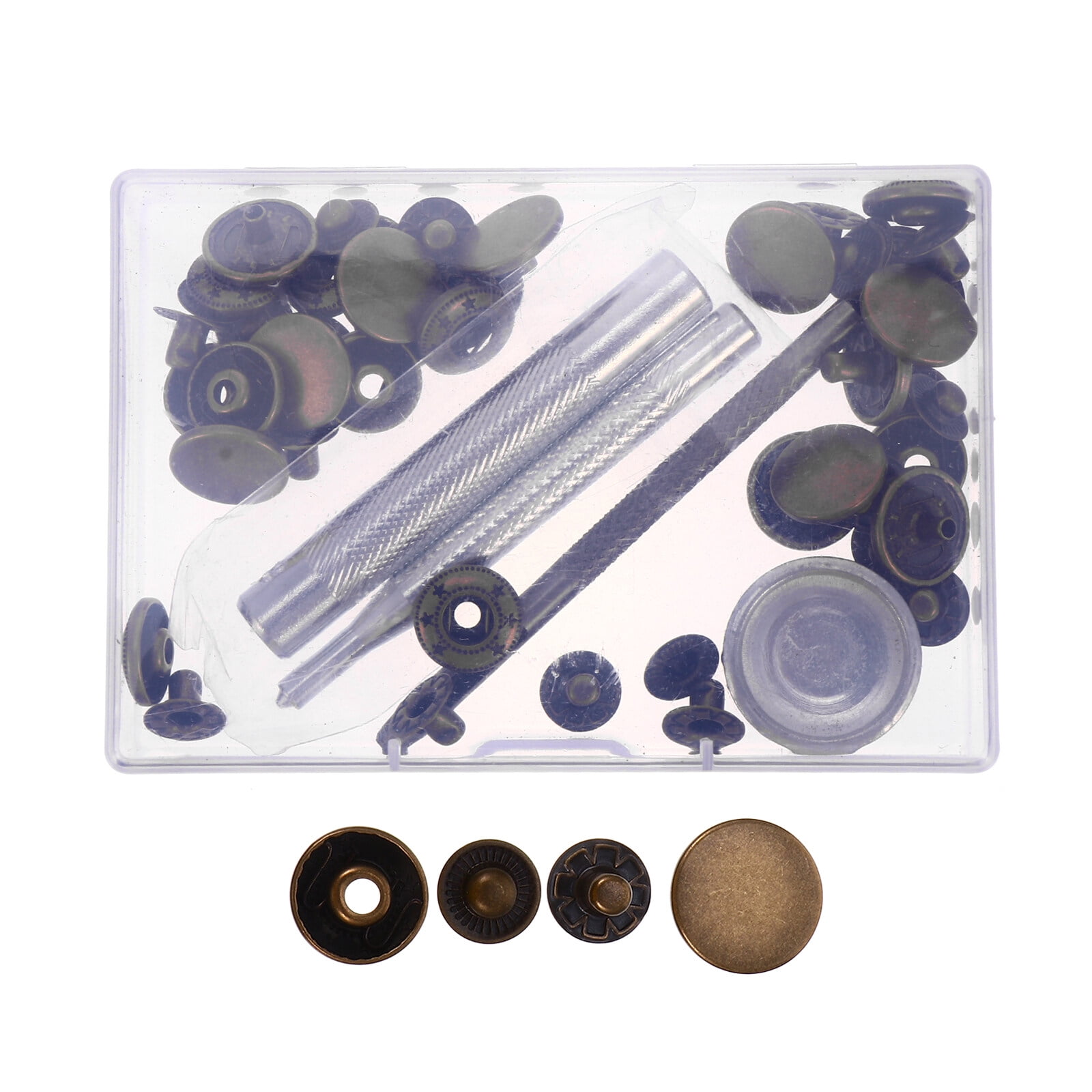 12 Sets Heavy Duty 15mm Snap Fasteners Kit - Metal Snaps With Tools For Jeans, Jackets & Bags