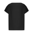 thumbnail image 6 of Olyvenn Fashion Linen Shirts for Women Plus Size Short Sleeve Casual Beach Top Crewneck Loose Fit Vintage Plain Summer Tshirt Blouses Black S, 6 of 6