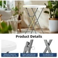 thumbnail image 4 of 28in Cocktail Table White High Top Folding, Round Portable Bar Height Folding Table with Removable Legs, Indoor Outdoor Banquet for Parties, Commercial, Speech, School, 4 of 9