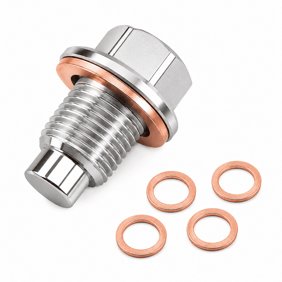 M12x1.25 Magnetic Oil Drain Plug with 5 Copper Washers