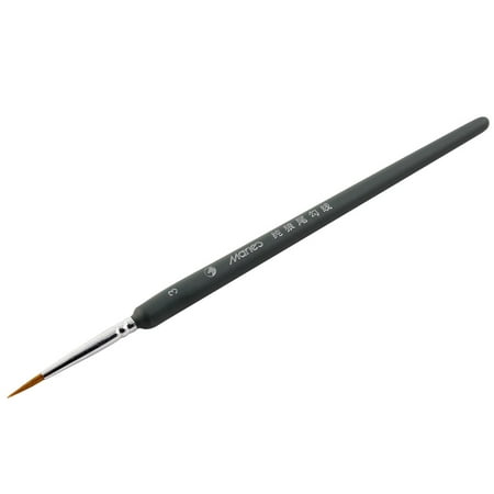 - Face Acrylic Painting Nylon Hair Wooden Handle #3 Detail Paint Brush Dark Gray