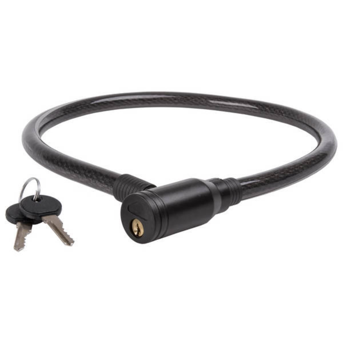 MWave Cable Lock (Key) with 32 inch Braided Design and Reflective Strip in Black