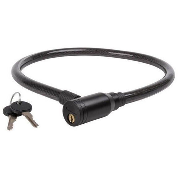 M-Wave Cable Lock (Key) with 32 inch Braided Design and Reflective Strip in Black