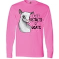 thumbnail image 3 of Inktastic Easily Distracted by Goats Cute Goat Long Sleeve T-Shirt, 3 of 5