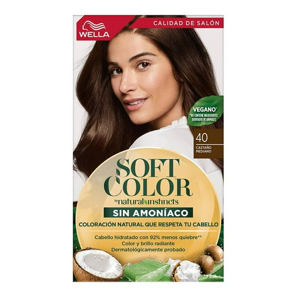 Tinte para cabello Soft Color Wella semipermanente 40 castaño mediano