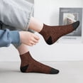 thumbnail image 2 of Fuzoiu Dark Brown Glitter Print Adult Socks, Crew Moisture-wicking Socks, Unisex Cushion Crew Socks,Casual Sports Ankle Socks, 2 of 7