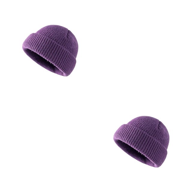 Sonducket Gorro de punto Gorro de patinaje de invierno elástico Violeta 2Conjunto