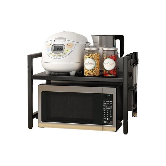 Bearachild Estante de almacenamiento elegante para una fácil organización de la cocina Estante de almacenamiento de cocina Almacenamiento de Hardware Negro grueso fijo