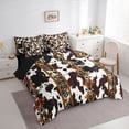 thumbnail image 3 of jejeloiu Brown Cow Print 7-Piece Bedding Comforter Set,Western Rustic Farmhouse King Bedding Sets For Cowboy Reversible, 3 of 8