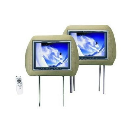 Power Acoustik H-8BG - Two LCD monitors - display - 8" - headrest integrated