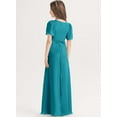 thumbnail image 2 of Drtj 2-14T Kids Teens Junior Bridesmaid Flower Girl Dresses Formal Dresses V-Neck Floor-Length Chiffon, 2 of 7