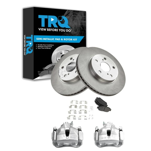 TRQ Front Brake Pad & Rotor Kit Brake Caliper Brake Pads Brake Rotor Semi-Metallic Fits Select 2005-2007 Toyota Avalon 2005-2006 Camry 2004-2010 Sienna 2004-2008 Solara