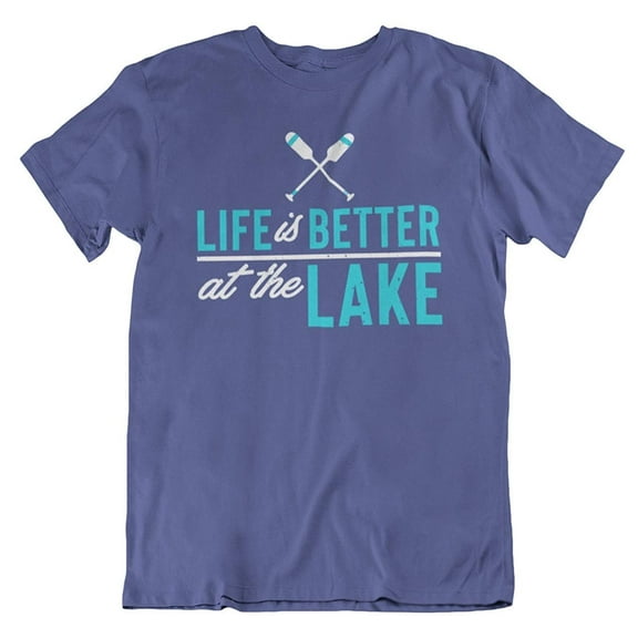 Make Your Mark Design Life is Better at The Lake Distressed Boat Oars T-Shirt Clothing for Men & Women Purple