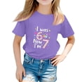 thumbnail image 2 of CCRFTGI I Was 6 Now Im 7 Shirt for Child Girls Boys 10-12 Funny Party T Shirts Summer Tops Boys Clothes Fashion Purple 2-3 Years, 2 of 5