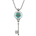 thumbnail image 1 of Collier Vintage Graffiti Rue Bleu Noir G Pendentif Argent Clé Bijou, 1 of 3