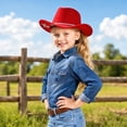 thumbnail image 4 of Glitter Rhinestone Cowboy Hat for Kids Wide Brim Suede Star Western Cowgirl Hat for Party Costume Dress Up,One Size, 4 of 5
