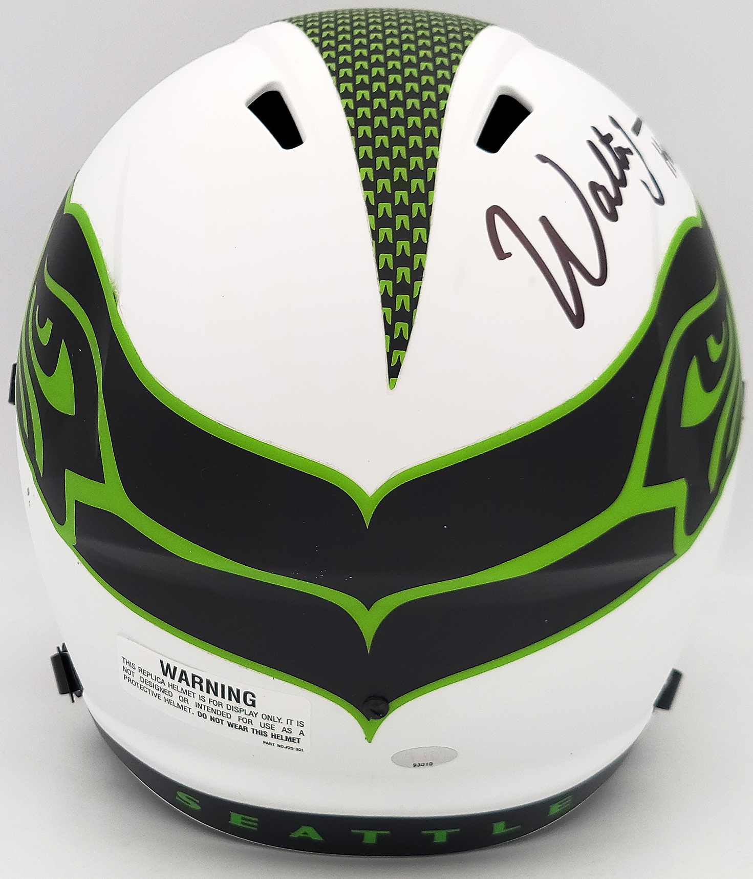 Walter Jones Autographed Seattle Seahawks Lunar Eclipse White Full Size Replica Speed Helmet "HOF 14" MCS Holo 203080