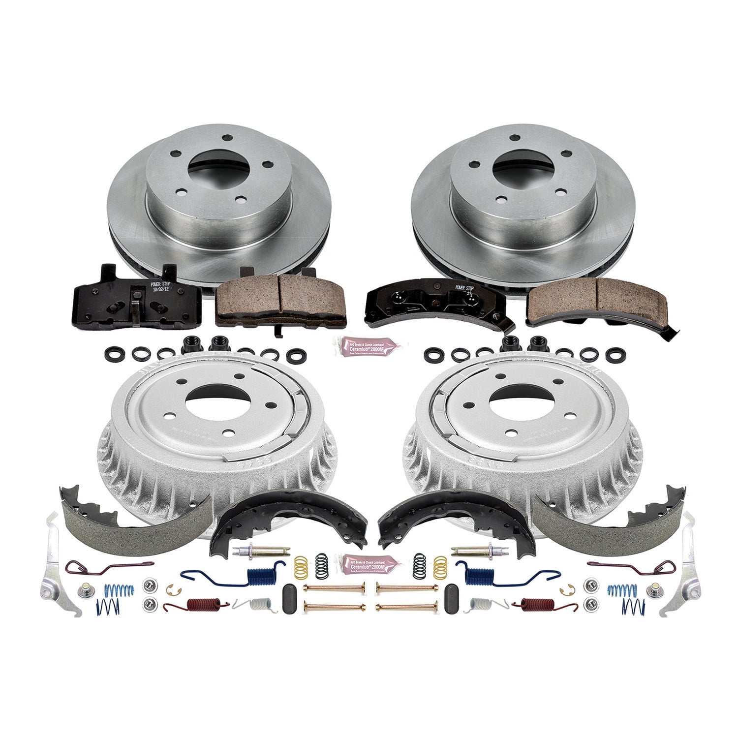 Power Stop Front and Rear Stock Replacement Drum and Shoe Kit KOE15048DK