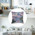 thumbnail image 5 of Ullo0ord Spring Pillow Covers Lake Mountain Cherry Blossom Realistic Watercolors Modern Sky Cloud Pink Decorative Soft Bedroom Dorm Sofa Outdoor Lumbar Pillow 18x18in, 5 of 7