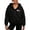 Black, variant on Womens USA Hoodies Zip Up Sweatshirts Oversized Casual Long Sleeve Pullover Top Fall Graphic 4Th Of July Shirt Blue