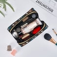 thumbnail image 3 of Bingfone Coffee Lover Print Print Leather Makeup Bag, Portable Hand-held Zipper Female Cosmetic Bag Toiletry Bag, Suitable for Home and Travel, 3 of 6