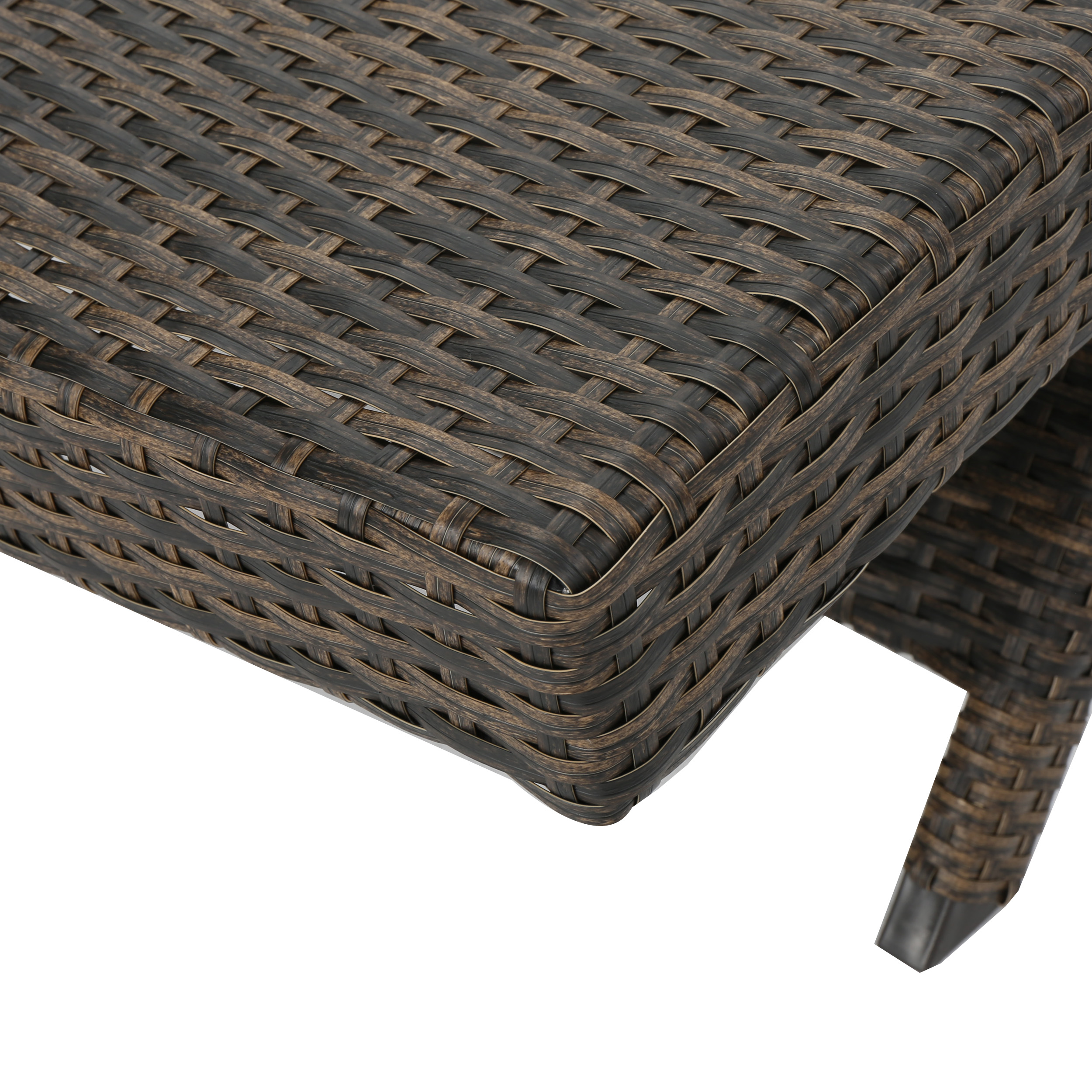 Theresa Outdoor Wicker Chaise Lounge with Aluminum Frame, Mixed Mocha