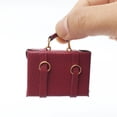 thumbnail image 4 of 1/12 escala muñeca casa Mujer bolsa miniatura casa decoración artesanías rojo Sunnimix Bolso de casa de muñecas, 4 of 7
