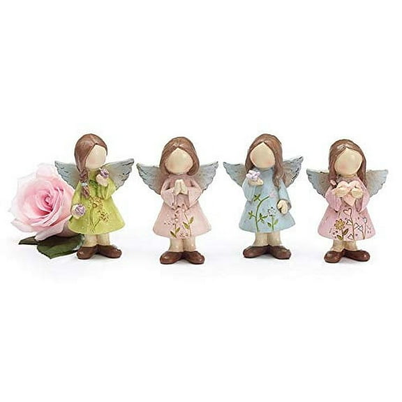 burton BURTON Resin Med Floral Angel Astd Figurines