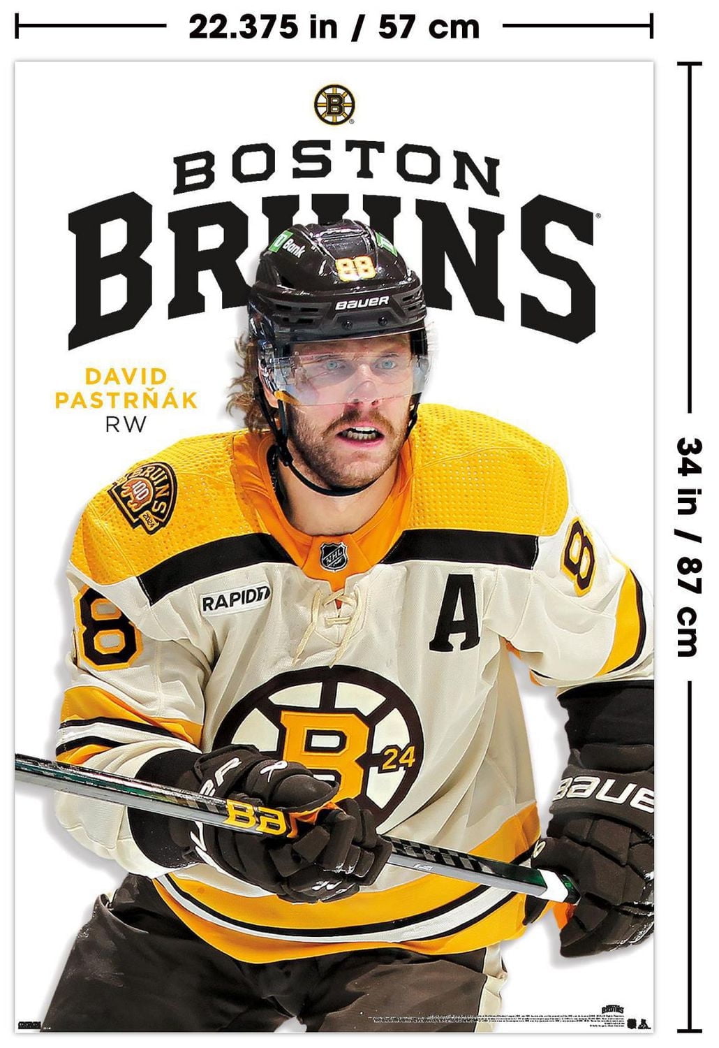 NHL Boston Bruins - David Pastrnák Feature Series 24 Wall Poster, 22.375" x 34"