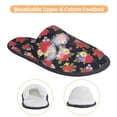 thumbnail image 3 of KLL Red Rose Flower Slippers for Women Men House Slip on Indoor Outdoor Bedroom Furry Fleece Lined Ladies Comfy Anti-Skid Rubber Hard Sole-Medium, 3 of 8
