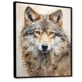thumbnail image 2 of Designart "Beige Wolf'S Minimal Expression II" Animals Wolf Floater Framed Wall Decor, 2 of 5