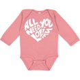 thumbnail image 3 of Inktastic All You Need is Love White Heart Shape Boys or Girls Long Sleeve Baby Bodysuit, 3 of 5