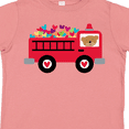 thumbnail image 4 of Inktastic Valentine Fire Truck Heart Bear Boys or Girls Toddler T-Shirt, 4 of 5