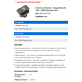 thumbnail image 2 of Central Lock Switch - Compatible with 1996 - 2005 Chevy Astro 1997 1998 1999 2000 2001 2002 2003 2004, 2 of 2
