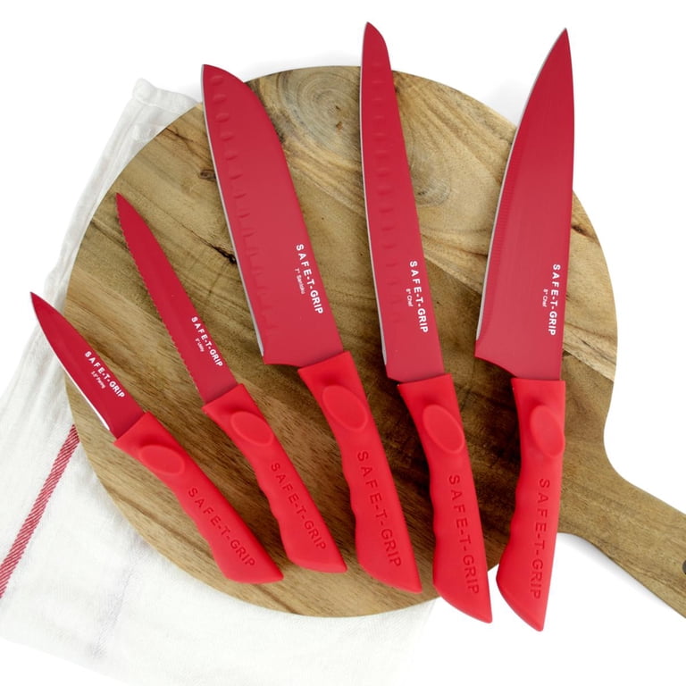 Restored Safe-T-Grip 11-piece Knife Set with Sharpener Taupe